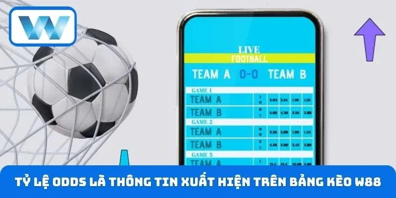 Tỷ lệ odds chính là thông tin xuất hiện trên bảng kèo W88